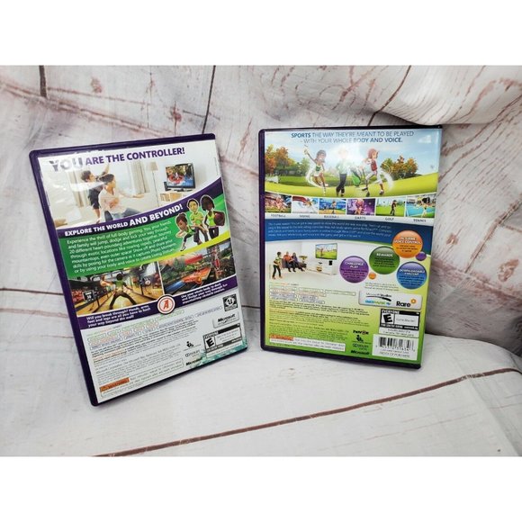 Xbox 360 Kinect Sports Season 2 & Kinect Adventures Video Game Bundle No Scratch - Picture 2 of 10